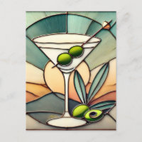Verre teinté du milieu du siècle 2 Martini olive