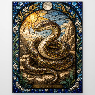 Carte Postale Verre teinté Serpent, Disque Solaire