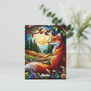 Carte Postale Verre tendu Look Renard rouge