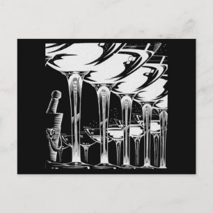 Carte Postale Verres Champagne