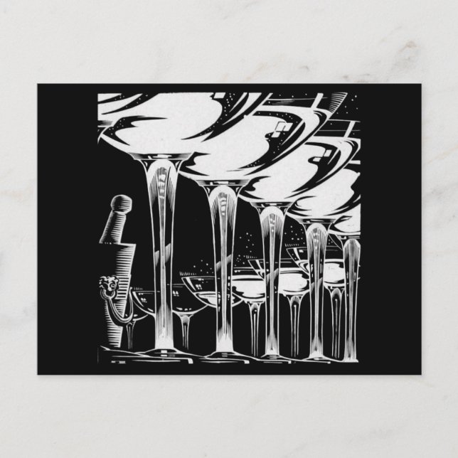 Carte Postale Verres Champagne (Devant)