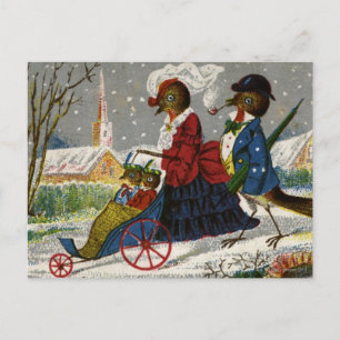 Carte Postale Vers 1870 : La famille Robin se promène