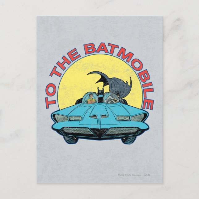 Carte Postale Vers Batmobile - Icône Distressed (Devant)
