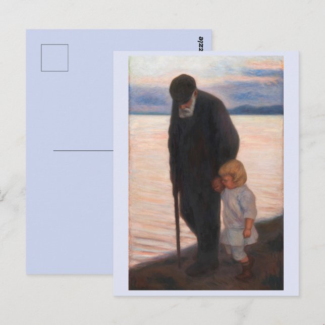 Carte Postale Vers le soir, Hugo Simberg (Devant / Derrière)