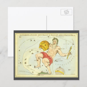 Carte Postale Verseau, Constellation Vintage, Miroir d'Urania