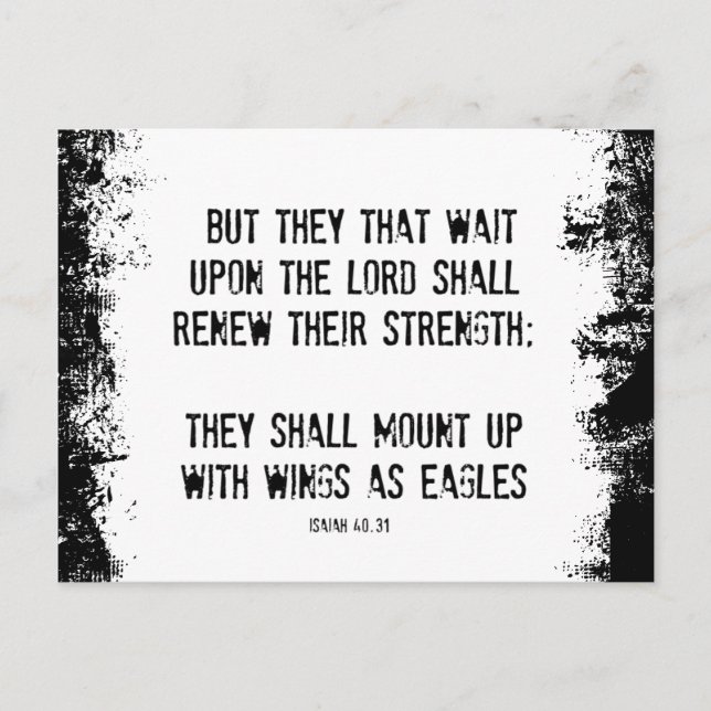 Carte Postale Verset biblique : Ailes aigle (Devant)