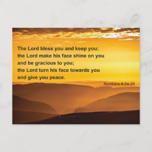 Carte Postale verset biblique - bénédiction : Le Seigneur Vous B