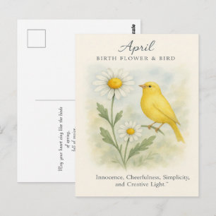 Carte Postale Verset biblique d'anniversaire d'avril Croix et Ré