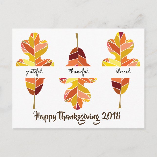 Carte Postale Verset biblique de Thanksgiving reconnaissant reco (Devant)