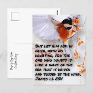 Carte postale verset biblique Jacques 1:6