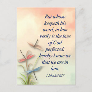 Carte Postale Verset biblique Matthieu 1 Jean 2:5 Louis Segond (