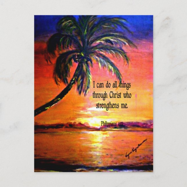 Carte Postale verset biblique, Philippiens 4:13 (Devant)