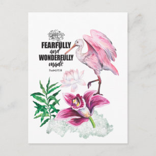 Carte Postale Verset de la bible avec des illustrations aquarell