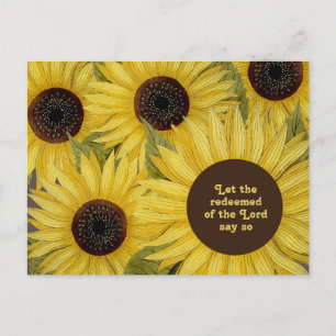 Carte Postale Verset de la Bible chrétienne Tournesols jaunes Ra