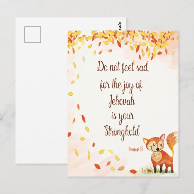 Carte Postale verset de la Bible - Néhémie 8:10 Carnet (Devant / Derrière)