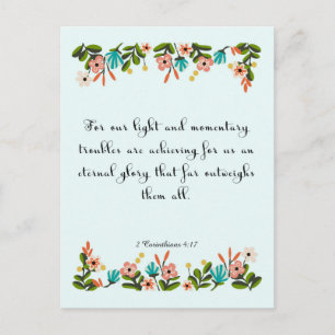 Carte Postale Versets bibliques Art - 2 Corinthiens 4:17