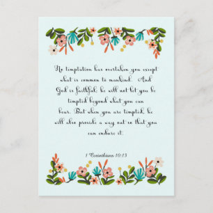 Carte Postale Versets de la Bible Art - 1 Corinthiens 10:13
