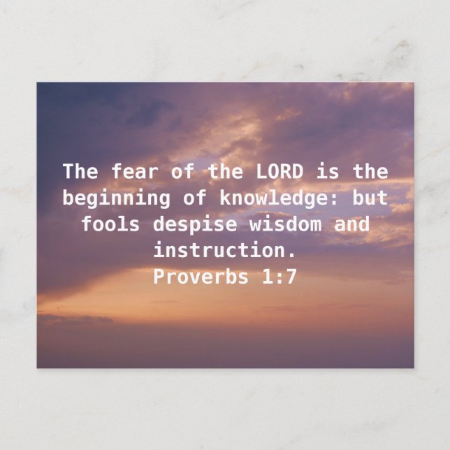 Carte Postale Versets de la Bible Citation de sagesse Dire Prove (Devant)