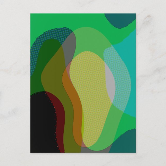 Carte Postale Vert coloré Art Abstrait 1209 (Devant)