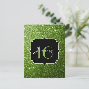 Carte Postale Vert feuillage paillettes vertes scintillent Sweet