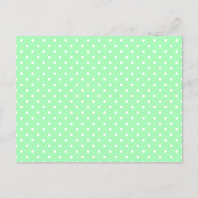Carte Postale Vert Menthe et pois blanc (Devant)