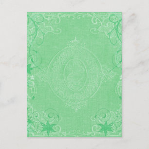 Carte Postale Vert menthe pâle vintage, style de couverture de l