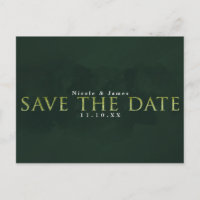 VERT Moderne Chic ÉCONOMISEZ LA DATE Mariage Fianç