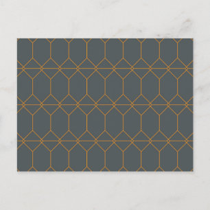 Carte Postale Vert, or, simple, rétro, élégante illustration