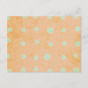 Carte Postale Vert pois orange chic