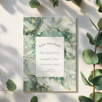 Vert sauge Aventurine Cristal Enregistrer la Date