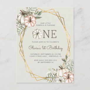 Carte postale vert sauge pour le 1er anniversaire 