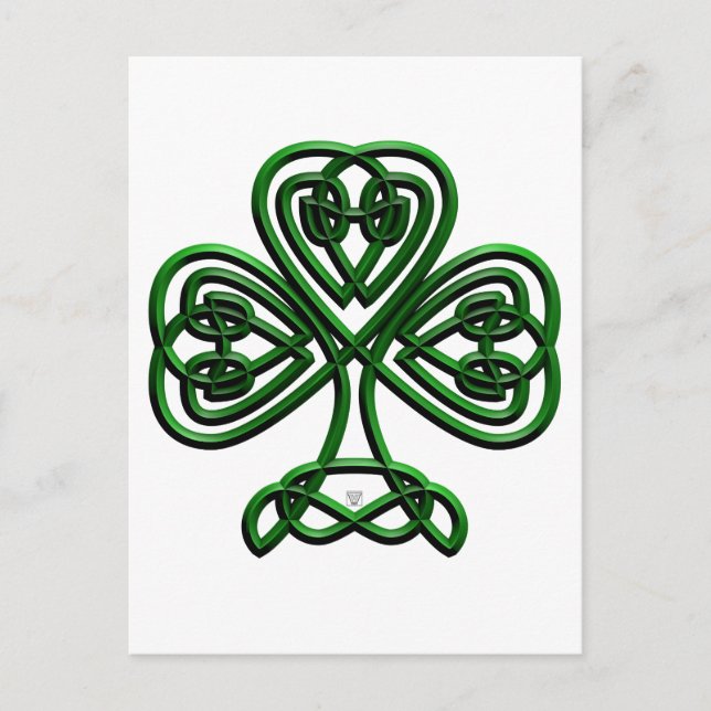 Carte Postale Vert Shamrock de la Saint-Patrick (Devant)