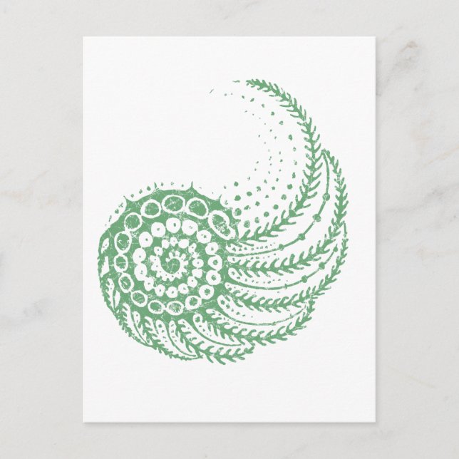 Carte Postale Vert spirale organique (Devant)