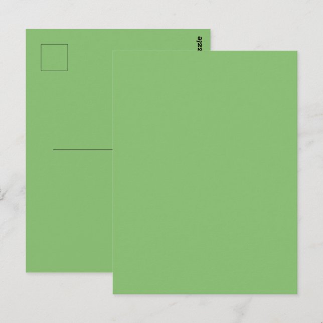 Carte Postale Vert Uni Couleur de Noix de Pistache (Devant / Derrière)
