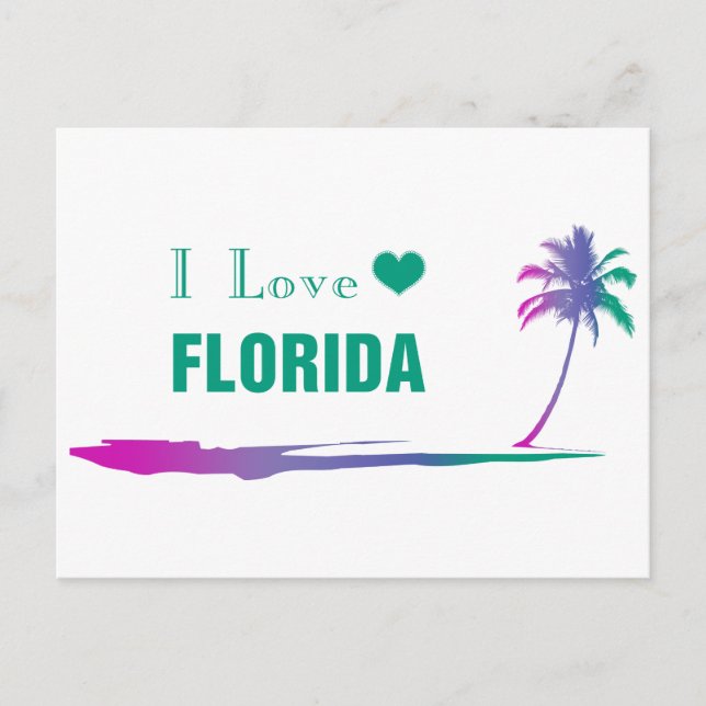 Carte postale verte colorée de Floride (Devant)