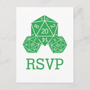 Carte postale verte D20 Dice Response