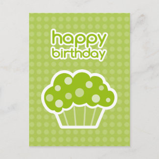 Carte postale verte de l'anniversaire heureux