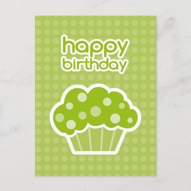 Carte postale verte de l'anniversaire heureux (Devant)