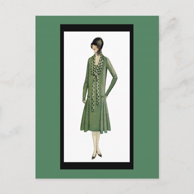 Carte postale verte des années 1920 (Devant)