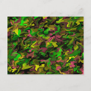 Carte postale verte violet jaune