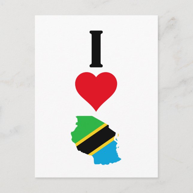 Carte Postale Vertical I Love Tanzania / I Heart Tanzania (Devant)
