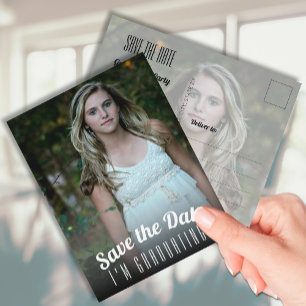 Carte Postale Vertical Photo Graduation Save the Date
