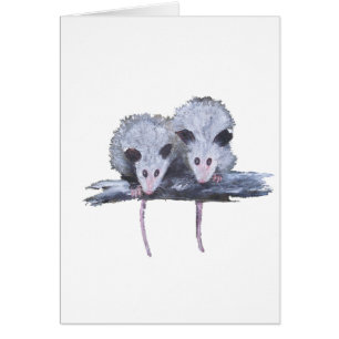 Carte postale verticale de "deux opossums"