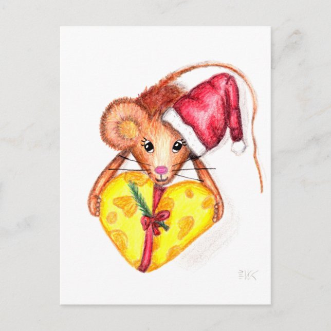 Carte postale verticale de la souris Noël (Devant)