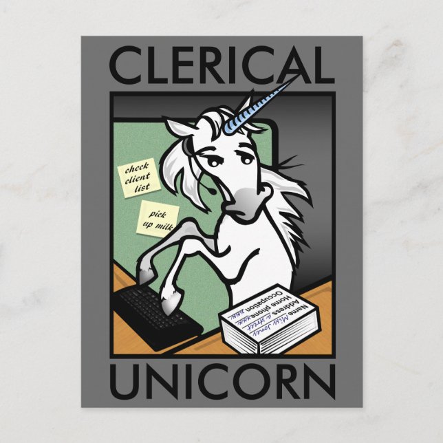 CARTE POSTALE VERTICALE DE L'UNICORNE FUNNY CLERIC (Devant)