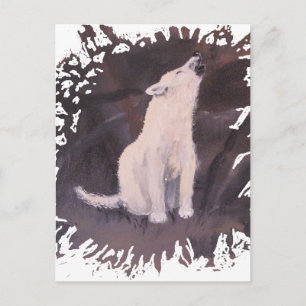 Carte postale verticale "Howling White Wolf"