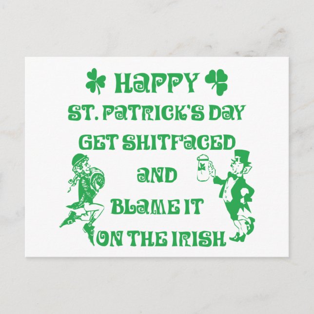 Carte Postale Very Funny Adult St Patrick's Day (Devant)