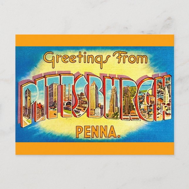Carte Postale Very Vintage Pittsburgh Greeting Postcard (Devant)