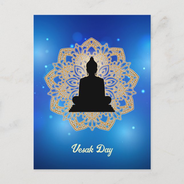 Carte Postale Vesak Day Bouddha et Mandala Vaisakha Purnima (Devant)