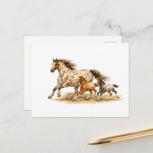 Carte Postale Veste Appaloosa Cheval Crewneck Rétro 90s Cheval